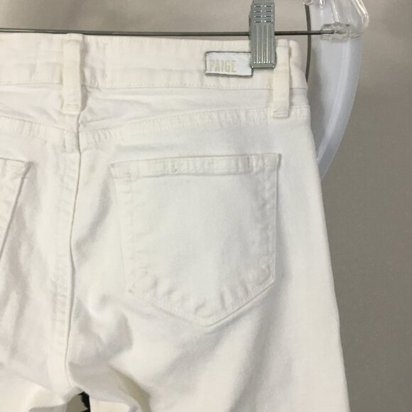 PAIGE Premium Denim Optic White KYLIE CROP 5 Pocket Logo Hardware Jeans - Picture 10 of 13